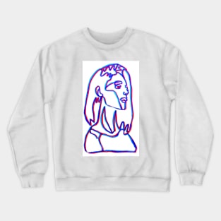 Red and Blue Portrait Crewneck Sweatshirt